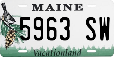 ME license plate 5963SW