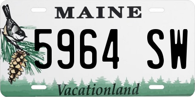 ME license plate 5964SW