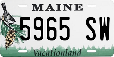 ME license plate 5965SW