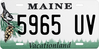 ME license plate 5965UV