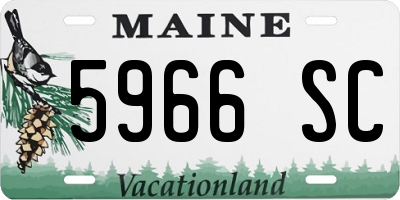 ME license plate 5966SC