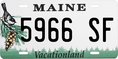 ME license plate 5966SF