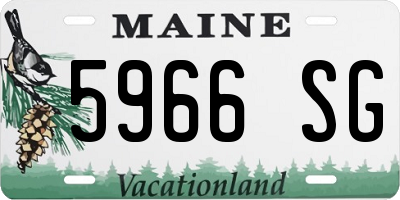 ME license plate 5966SG