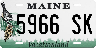 ME license plate 5966SK
