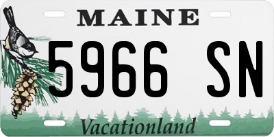 ME license plate 5966SN