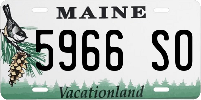 ME license plate 5966SO