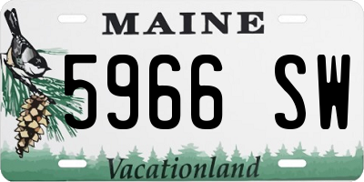 ME license plate 5966SW