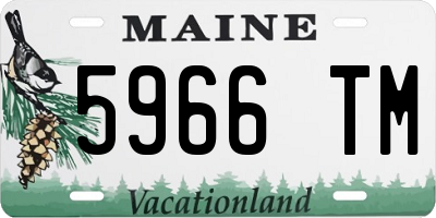 ME license plate 5966TM