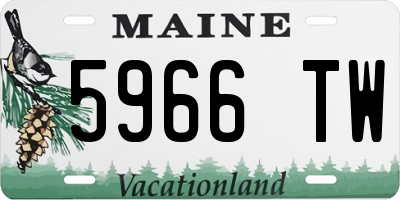 ME license plate 5966TW