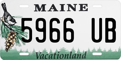 ME license plate 5966UB