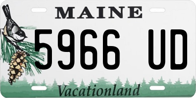 ME license plate 5966UD