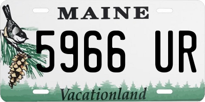 ME license plate 5966UR