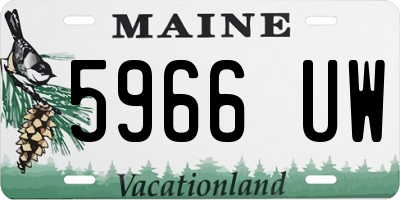 ME license plate 5966UW