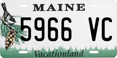 ME license plate 5966VC