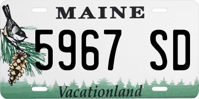ME license plate 5967SD