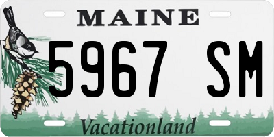 ME license plate 5967SM
