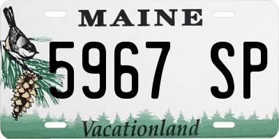 ME license plate 5967SP