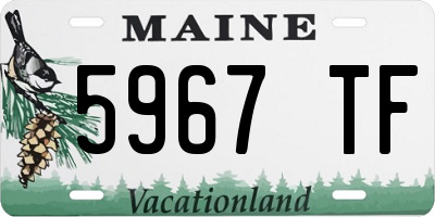 ME license plate 5967TF