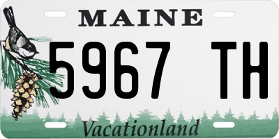 ME license plate 5967TH