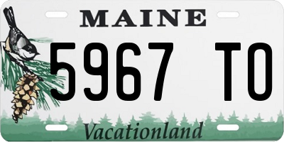 ME license plate 5967TO