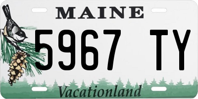 ME license plate 5967TY