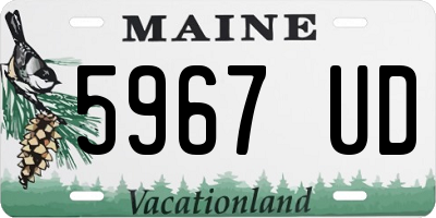 ME license plate 5967UD