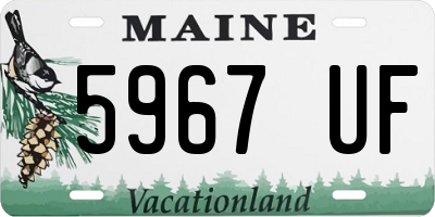 ME license plate 5967UF