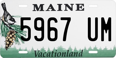ME license plate 5967UM