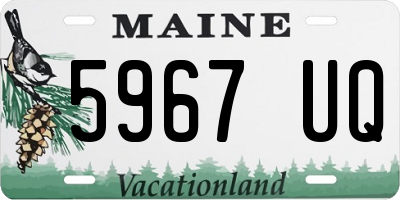 ME license plate 5967UQ