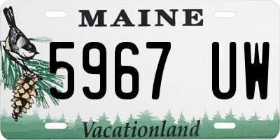 ME license plate 5967UW