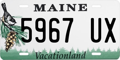 ME license plate 5967UX