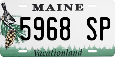 ME license plate 5968SP