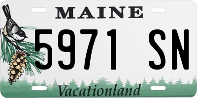 ME license plate 5971SN