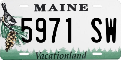 ME license plate 5971SW