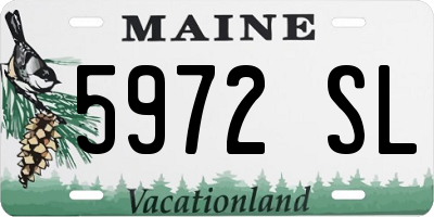 ME license plate 5972SL