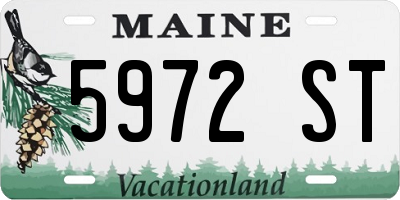 ME license plate 5972ST