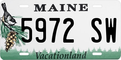 ME license plate 5972SW