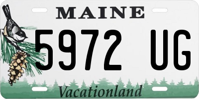 ME license plate 5972UG