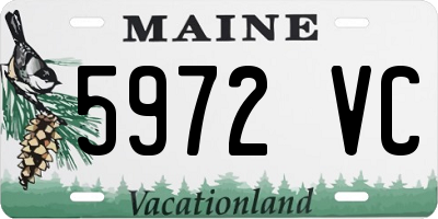 ME license plate 5972VC