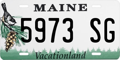 ME license plate 5973SG