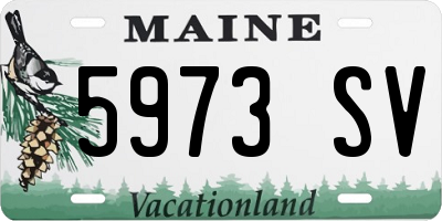 ME license plate 5973SV