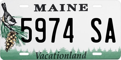 ME license plate 5974SA