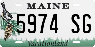 ME license plate 5974SG