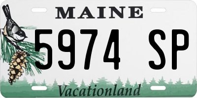ME license plate 5974SP