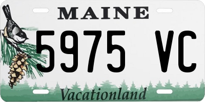 ME license plate 5975VC