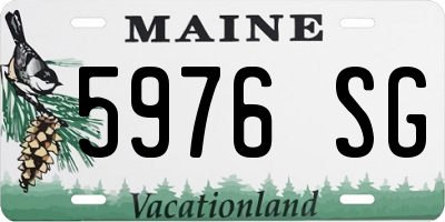ME license plate 5976SG