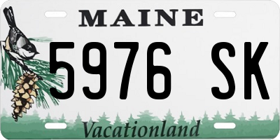 ME license plate 5976SK