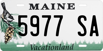 ME license plate 5977SA