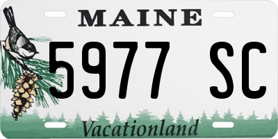 ME license plate 5977SC