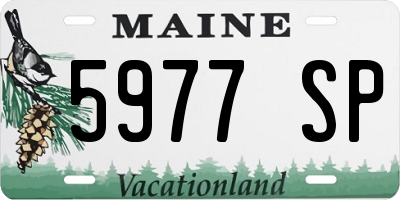 ME license plate 5977SP